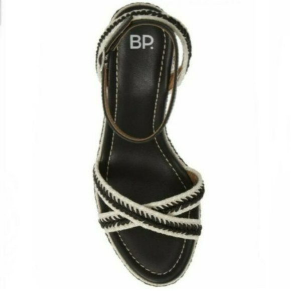 BP. Gabby Woven Wedge Sandal - Black - Picture 2 of 8